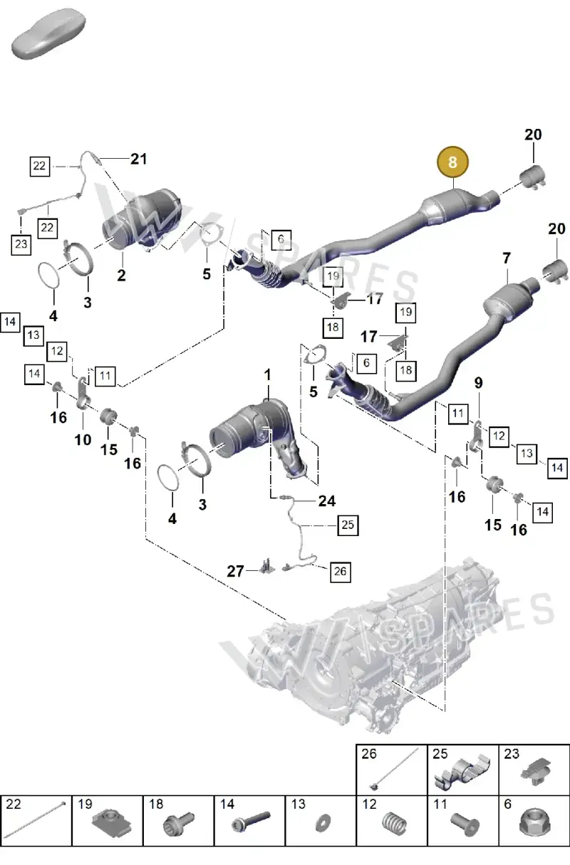 9Y0254450BX — Porsche Cayenne Coupe (2023-2023) diagram p60202280, position 8
