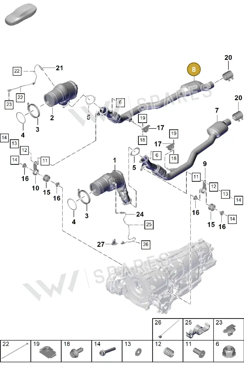 9Y0254450B — Porsche Cayenne Coupe (2023-2023) diagram p60202280, position 8