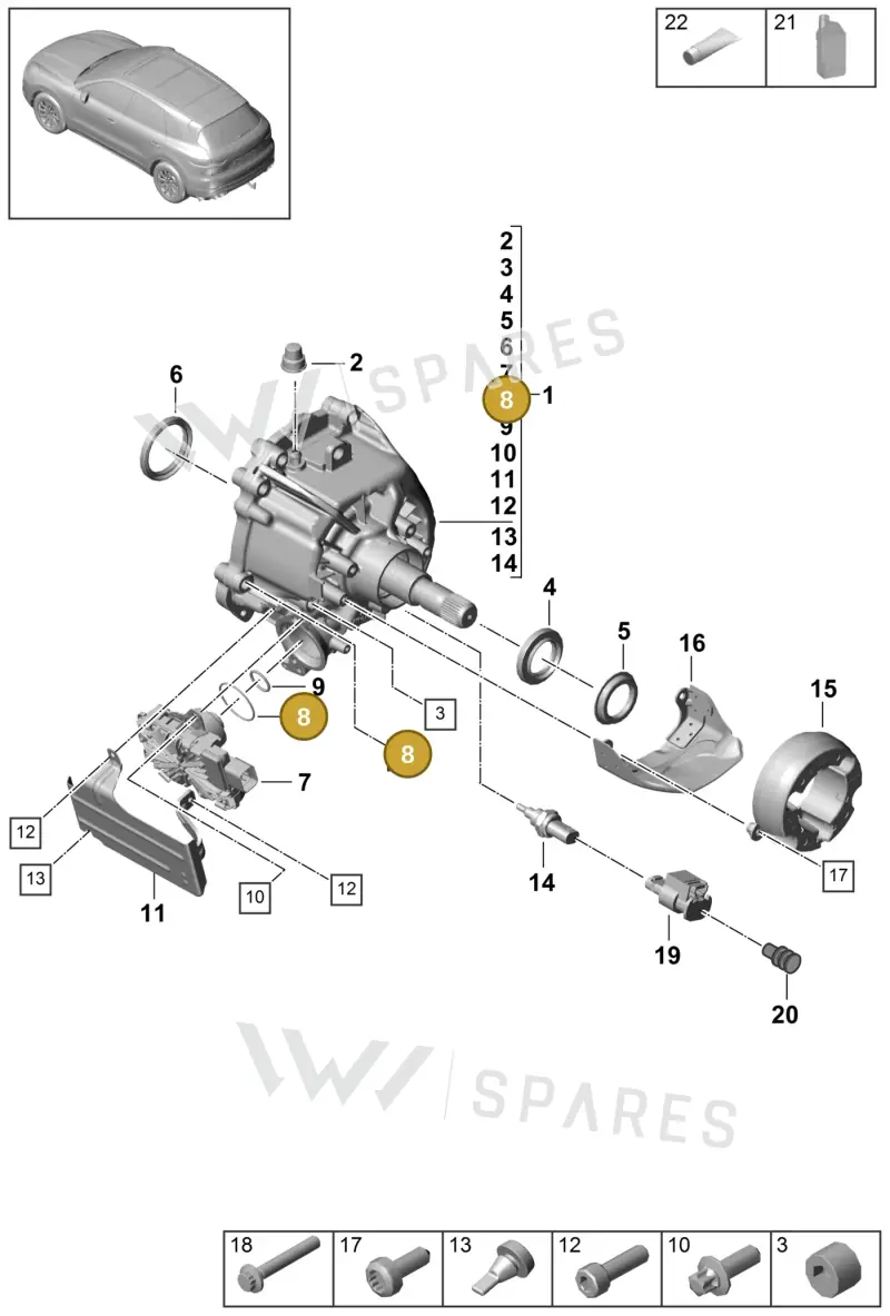 9Y0321181 — Porsche Cayenne (2017-2023) diagram p51305000, position 8