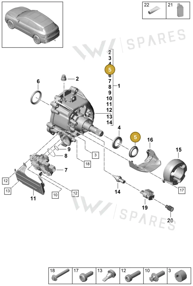 9Y0341375 — Porsche Cayenne (2017-2023) diagram p51305000, position 5