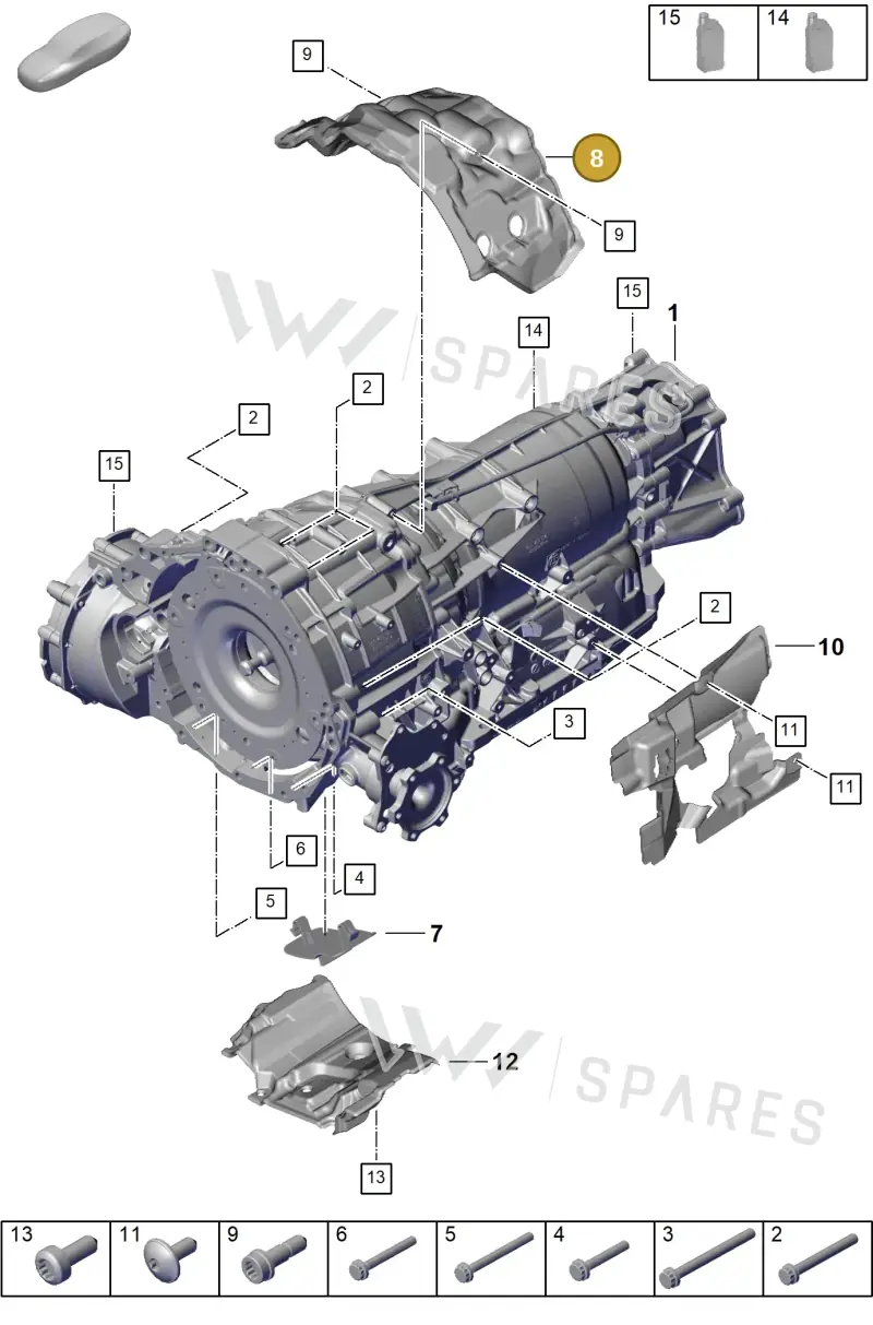 9Y0399121 — Porsche Cayenne Coupe (2023-2023) diagram p60302000, position 8