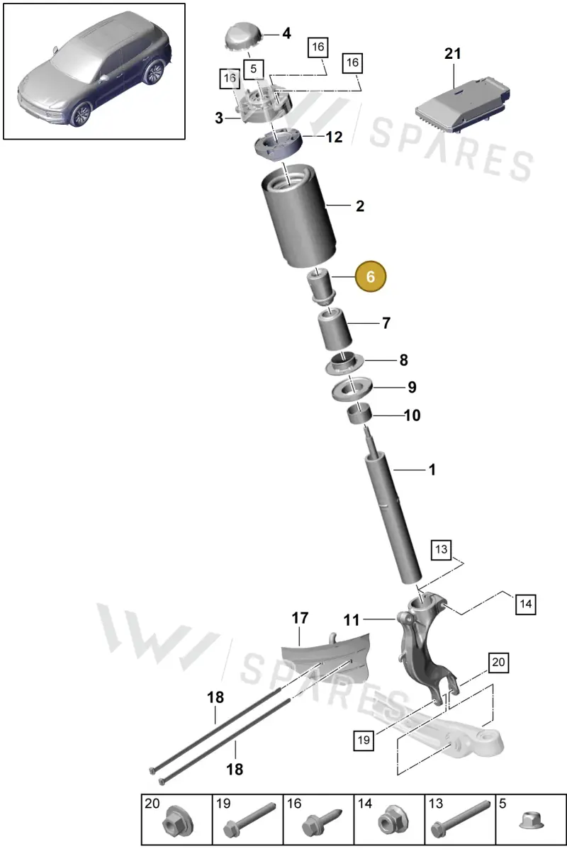9Y0412131B — Porsche Cayenne (2017-2023) diagram p51402000, position 6