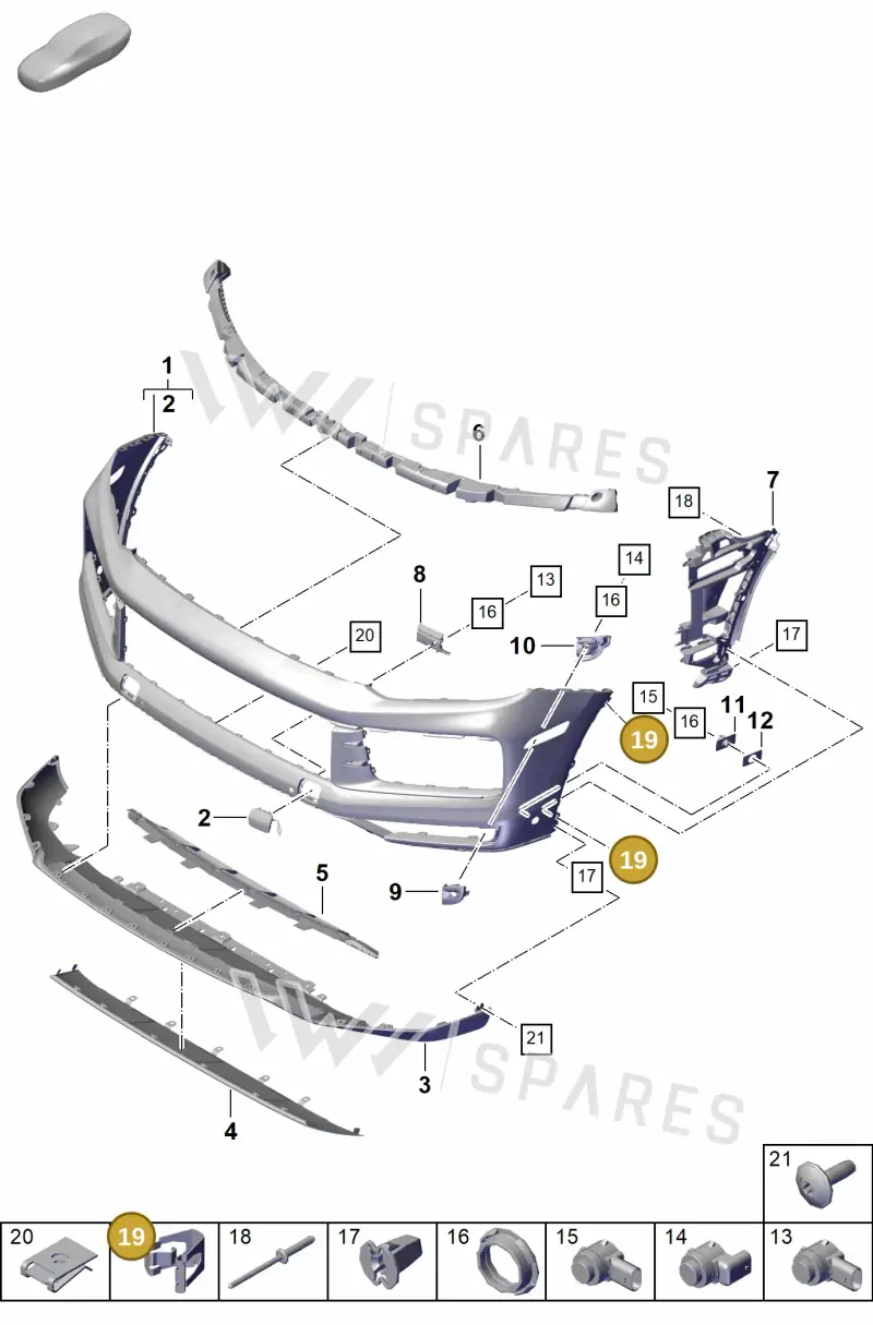 9Y0423337 — Porsche Cayenne Coupe (2023-2023) diagram p60802000, position 19