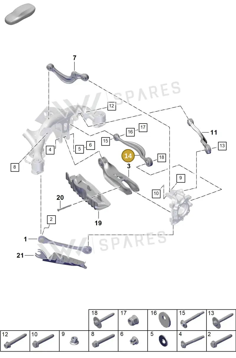 9Y0501529 — Porsche Cayenne Coupe (2023-2023) diagram p60501050, position 14