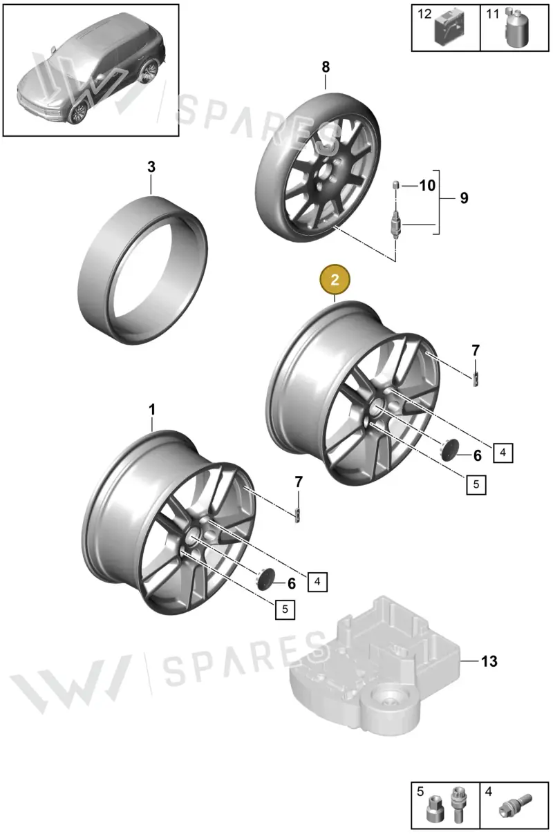 9Y0601025BSOC6 — Porsche Cayenne (2017-2023) diagram p51601000, position 2