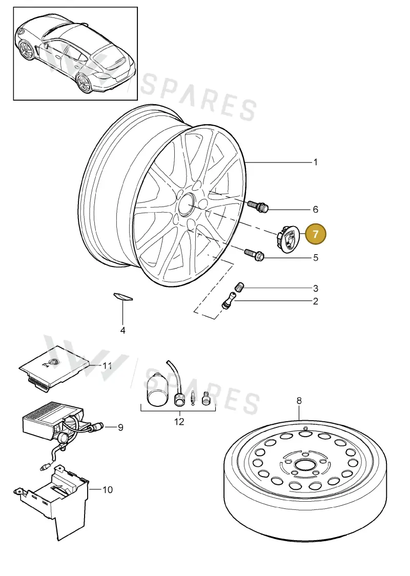 9Y0601149B — Porsche Panamera (2009-2016) diagram p35601000, position 7