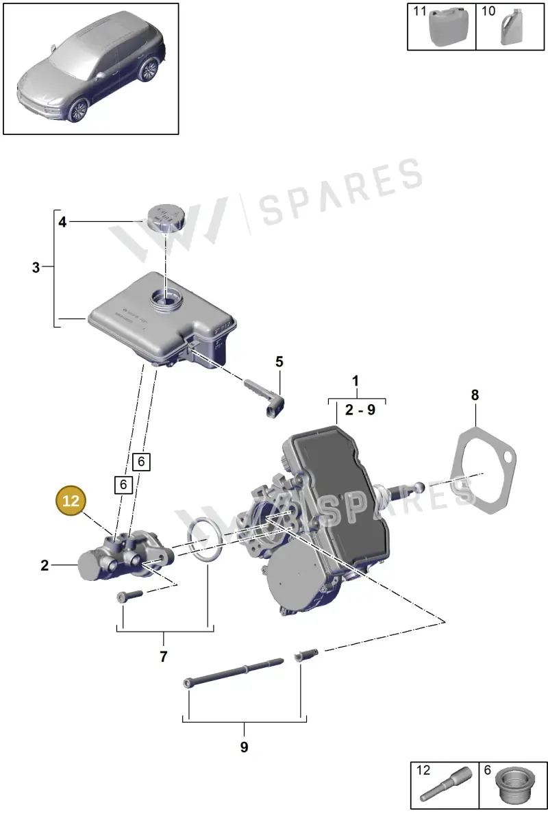 9Y0614783 — Porsche Cayenne (2017-2023) diagram p51604001, position 12