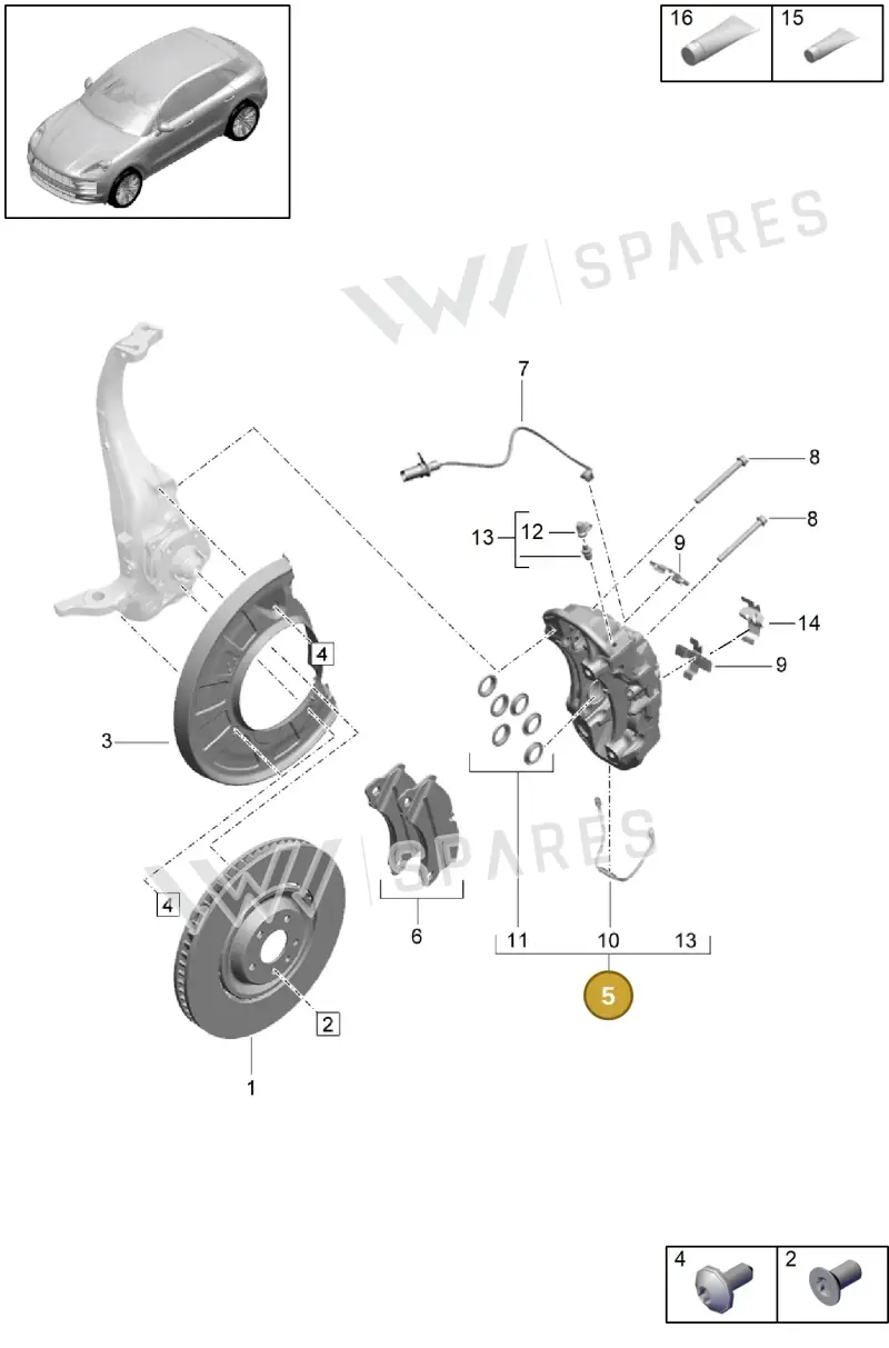 9Y0615123AJ — Porsche Macan (2018-2022) diagram p52602000, position 5
