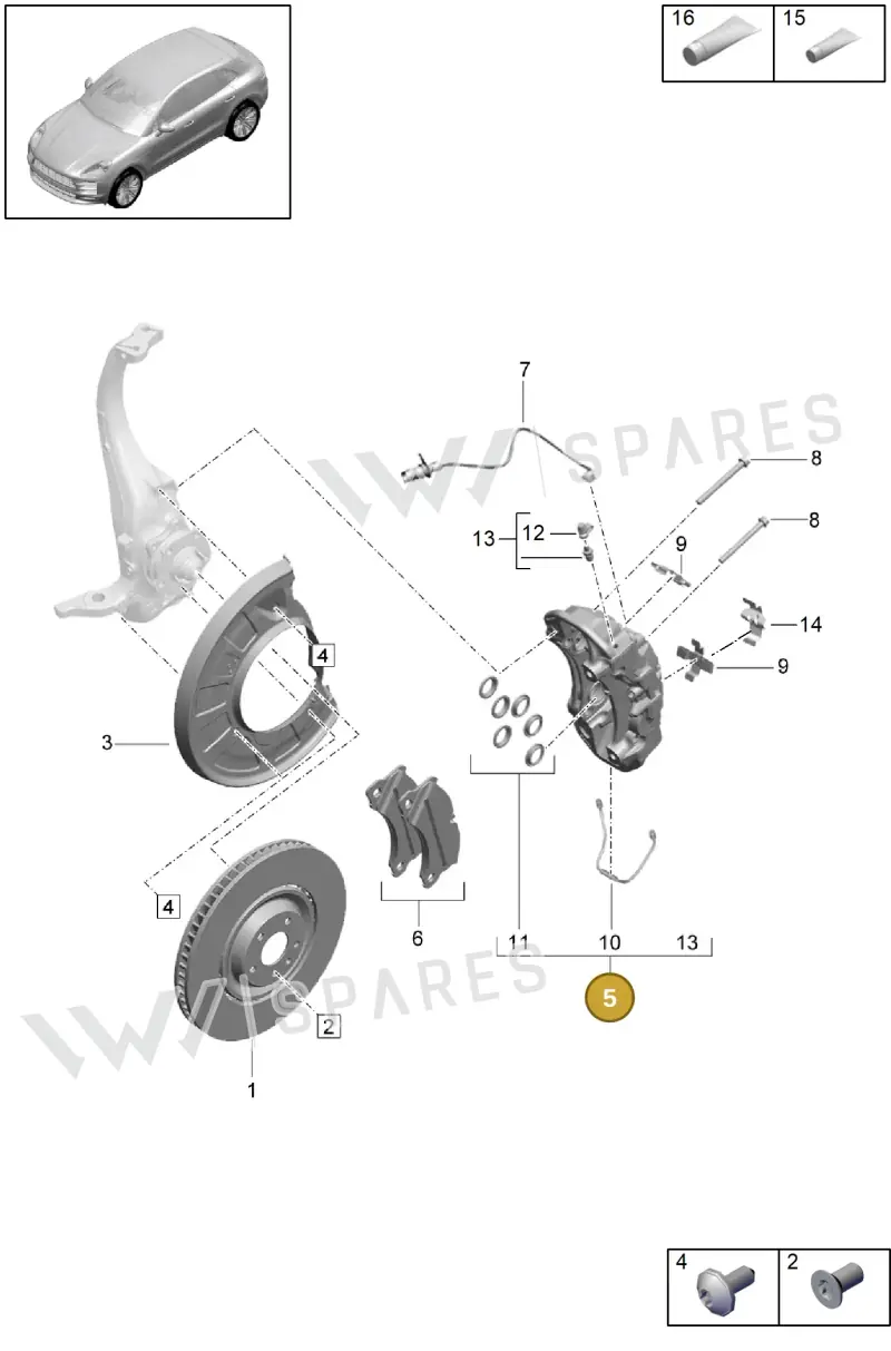 9Y0615124AH — Porsche Macan (2018-2022) diagram p52602000, position 5