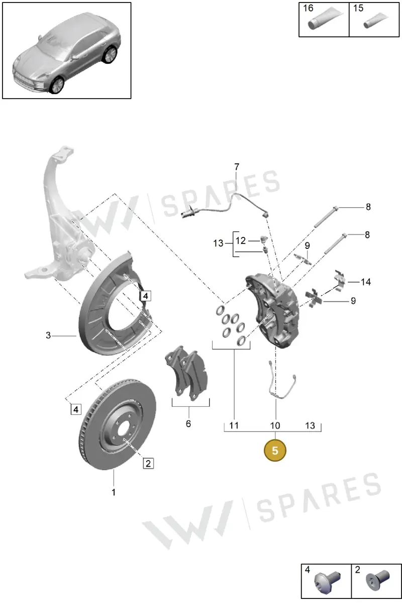 9Y0615124S — Porsche Macan (2018-2022) diagram p52602005, position 5