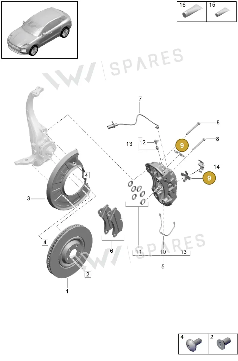 9Y0615269 — Porsche Macan (2018-2022) diagram p52602005, position 9