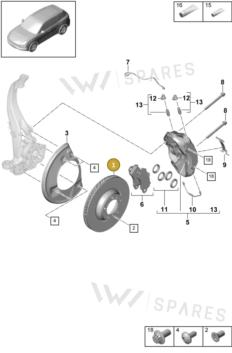 9Y0615301A — Porsche Cayenne (2017-2023) diagram p51602005, position 1