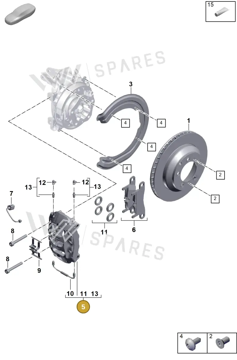 9Y0615423AR — Porsche Cayenne Coupe (2023-2023) diagram p60603000, position 5