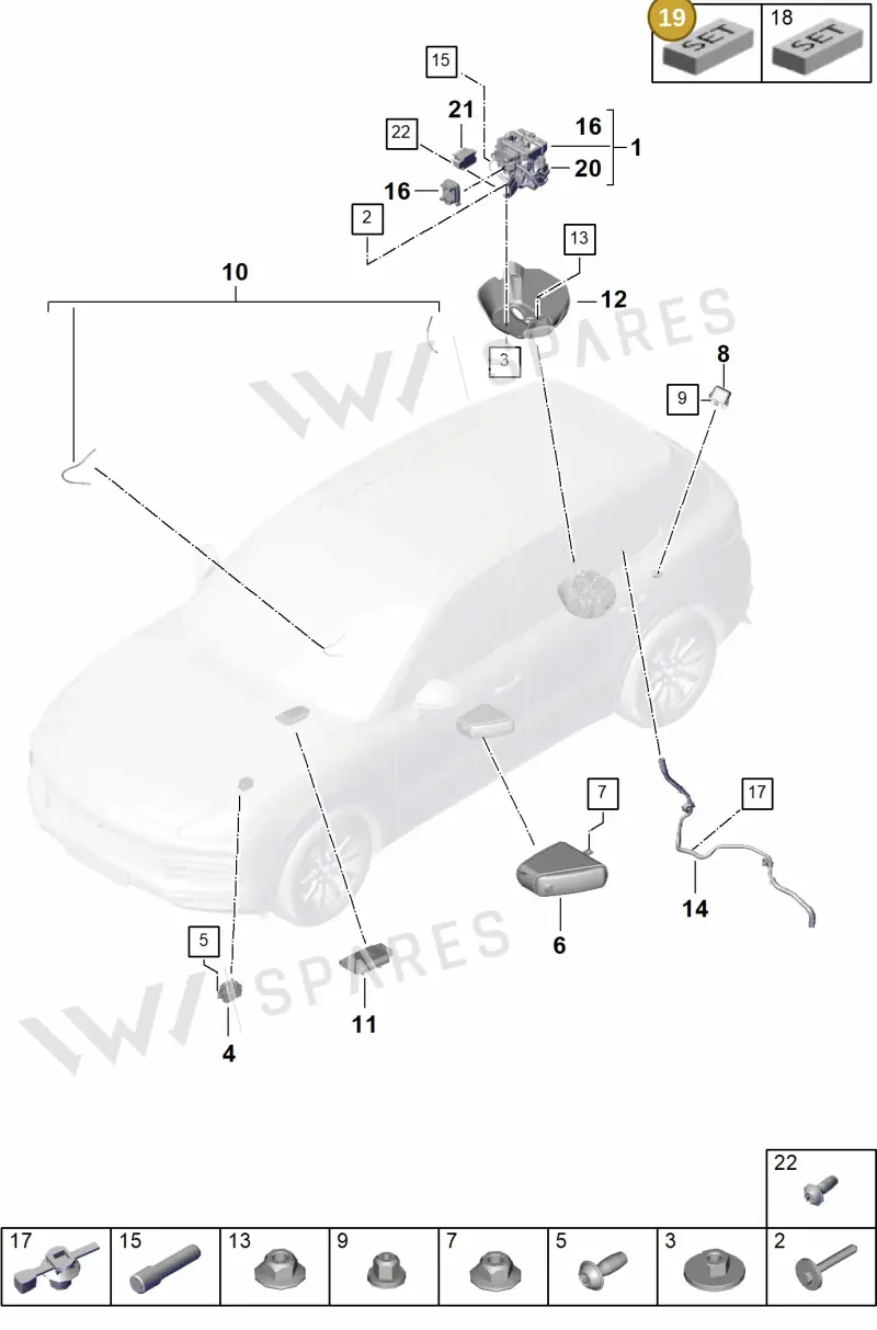 9Y0616640A — Porsche Cayenne (2017-2023) diagram p51502020, position 19