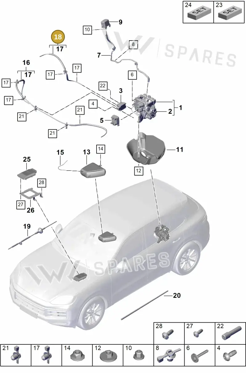 9Y0616712A — Porsche Cayenne Coupe (2023-2023) diagram p60504000, position 18