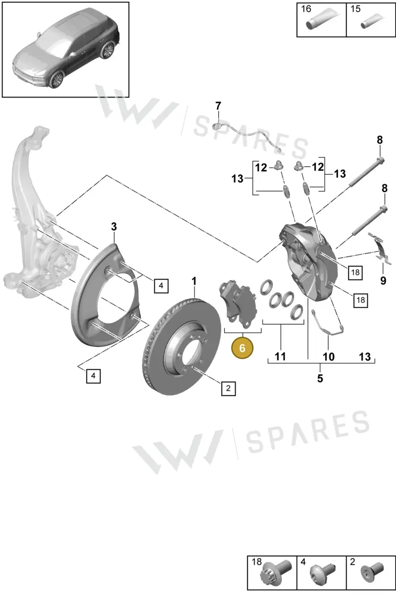 9Y0698151AP — Porsche Cayenne (2017-2023) diagram p51602005, position 6