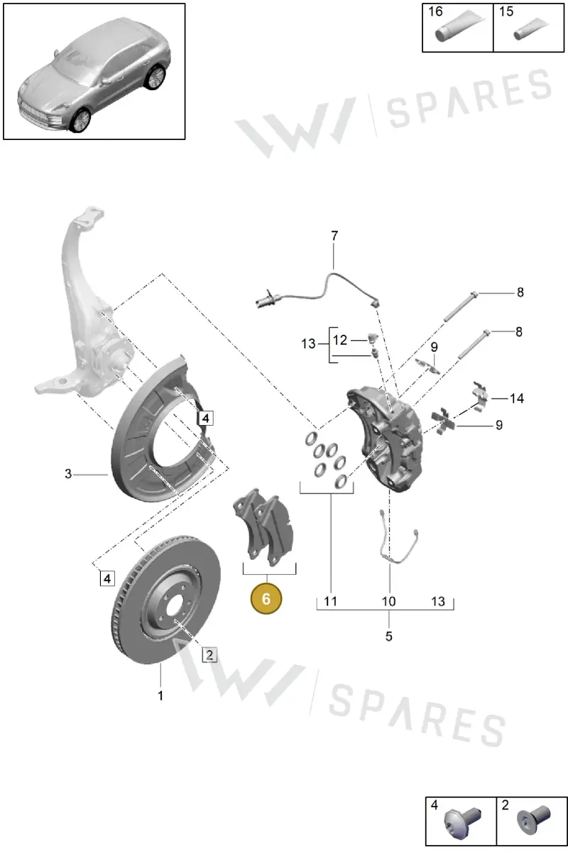 9Y0698151AP — Porsche Macan (2018-2022) diagram p52602005, position 6