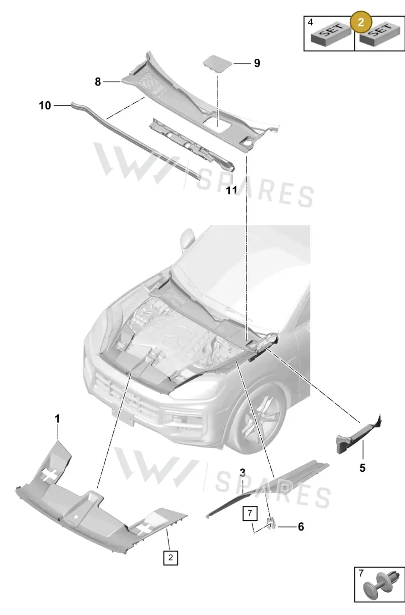 9Y0698309 — Porsche Cayenne Coupe (2023-2023) diagram p60807070, position 2