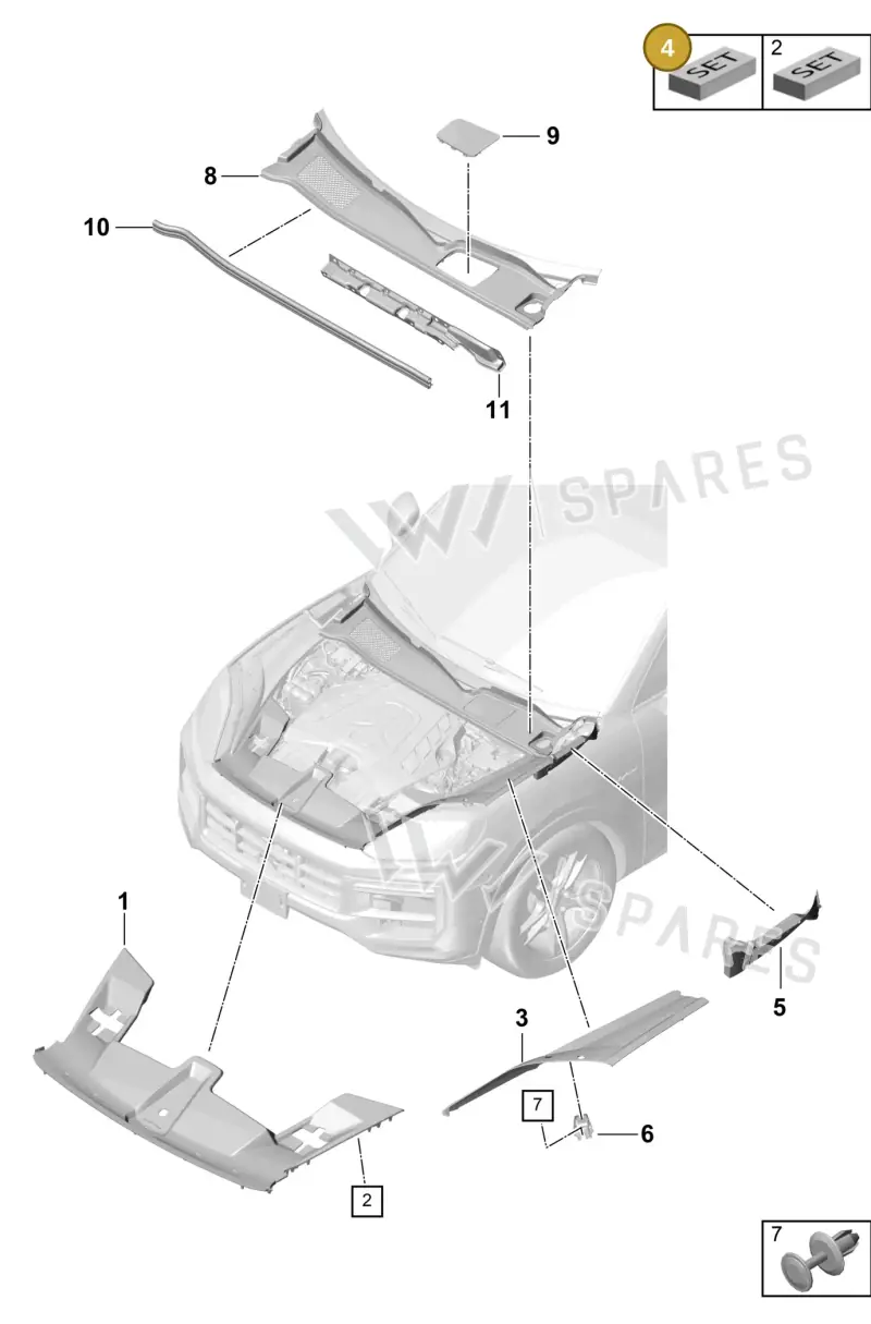 9Y0698310 — Porsche Cayenne Coupe (2023-2023) diagram p60807070, position 4