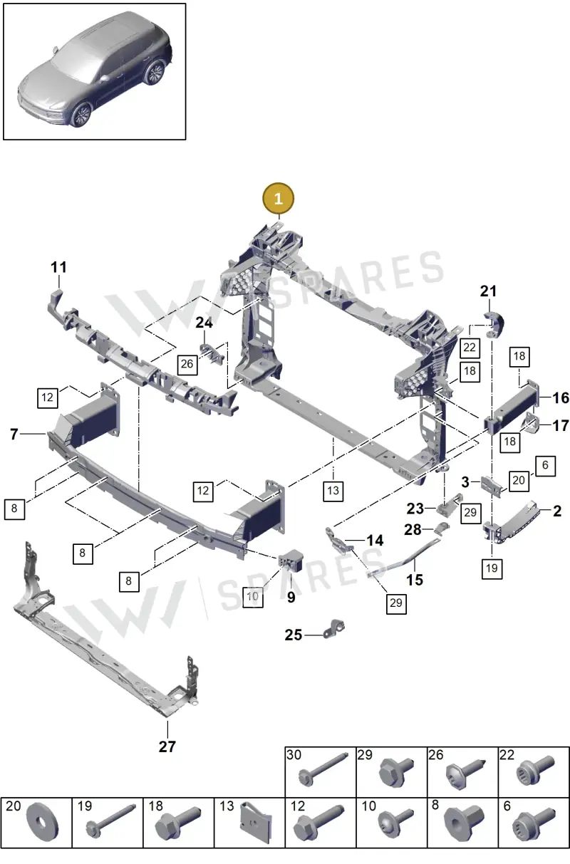 9Y0805594L — Porsche Cayenne (2017-2023) diagram p51802400, position 1