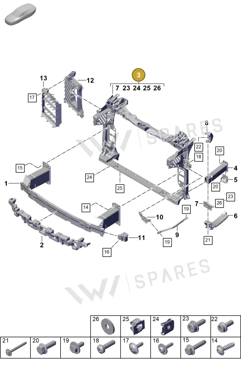 9Y0805594L — Porsche Cayenne Coupe (2023-2023) diagram p60802200, position 3