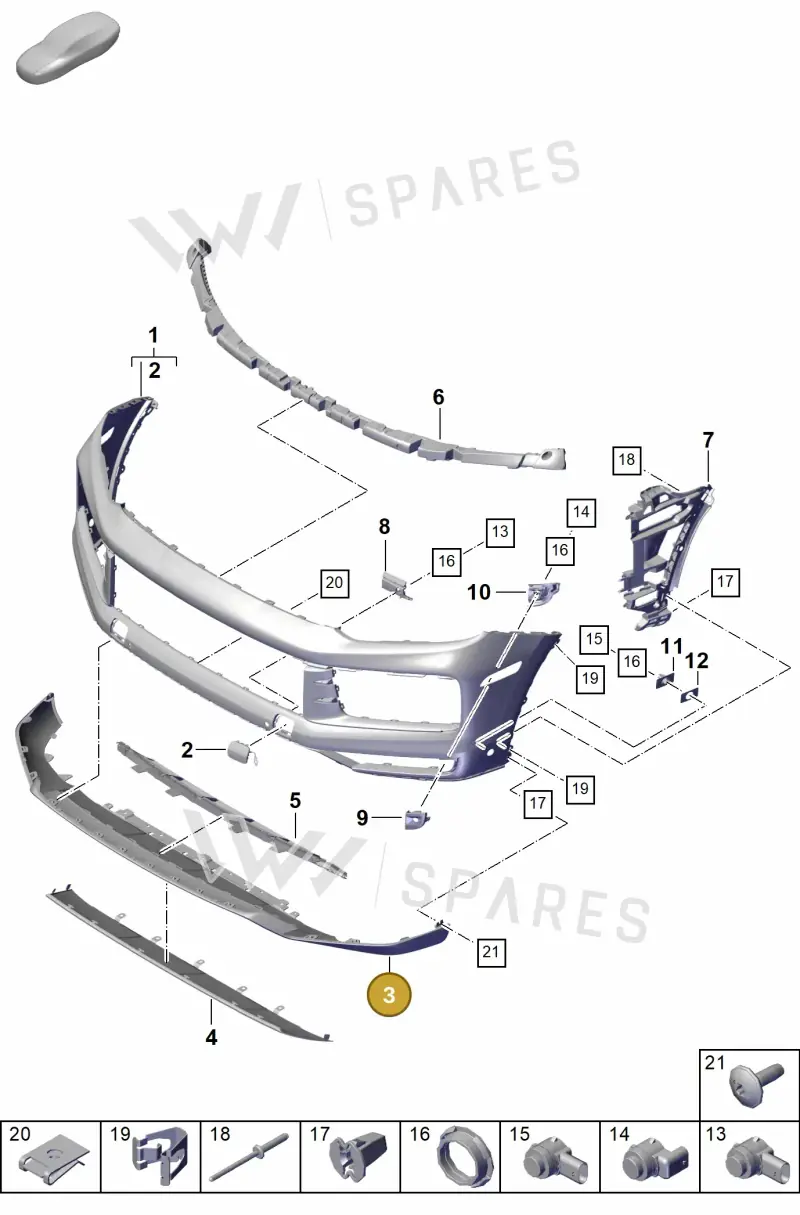 9Y0807061FOK1 — Porsche Cayenne Coupe (2023-2023) diagram p60802000, position 3