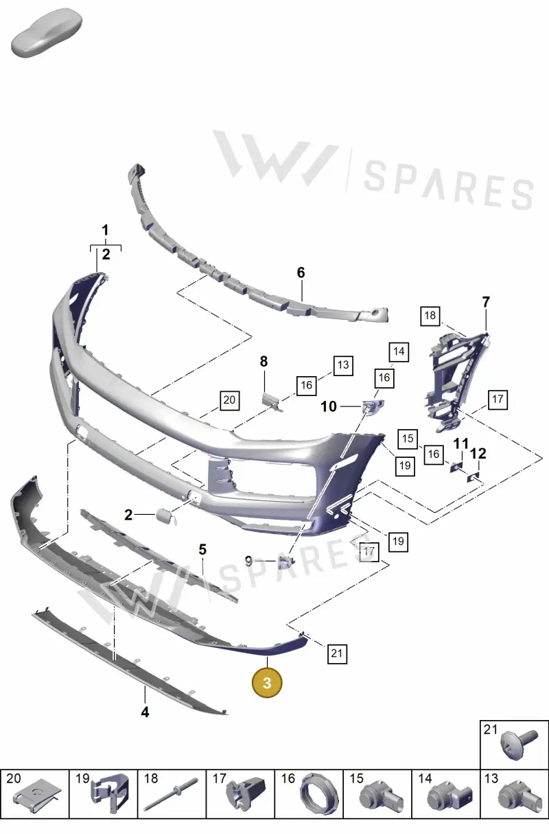 9Y0807061GOK1 — Porsche Cayenne Coupe (2023-2023) diagram p60802000, position 3