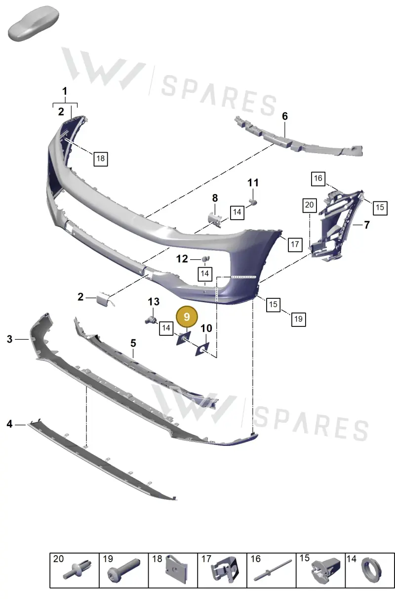 9Y0807116DG2X — Porsche Cayenne Coupe (2023-2023) diagram p60802010, position 9