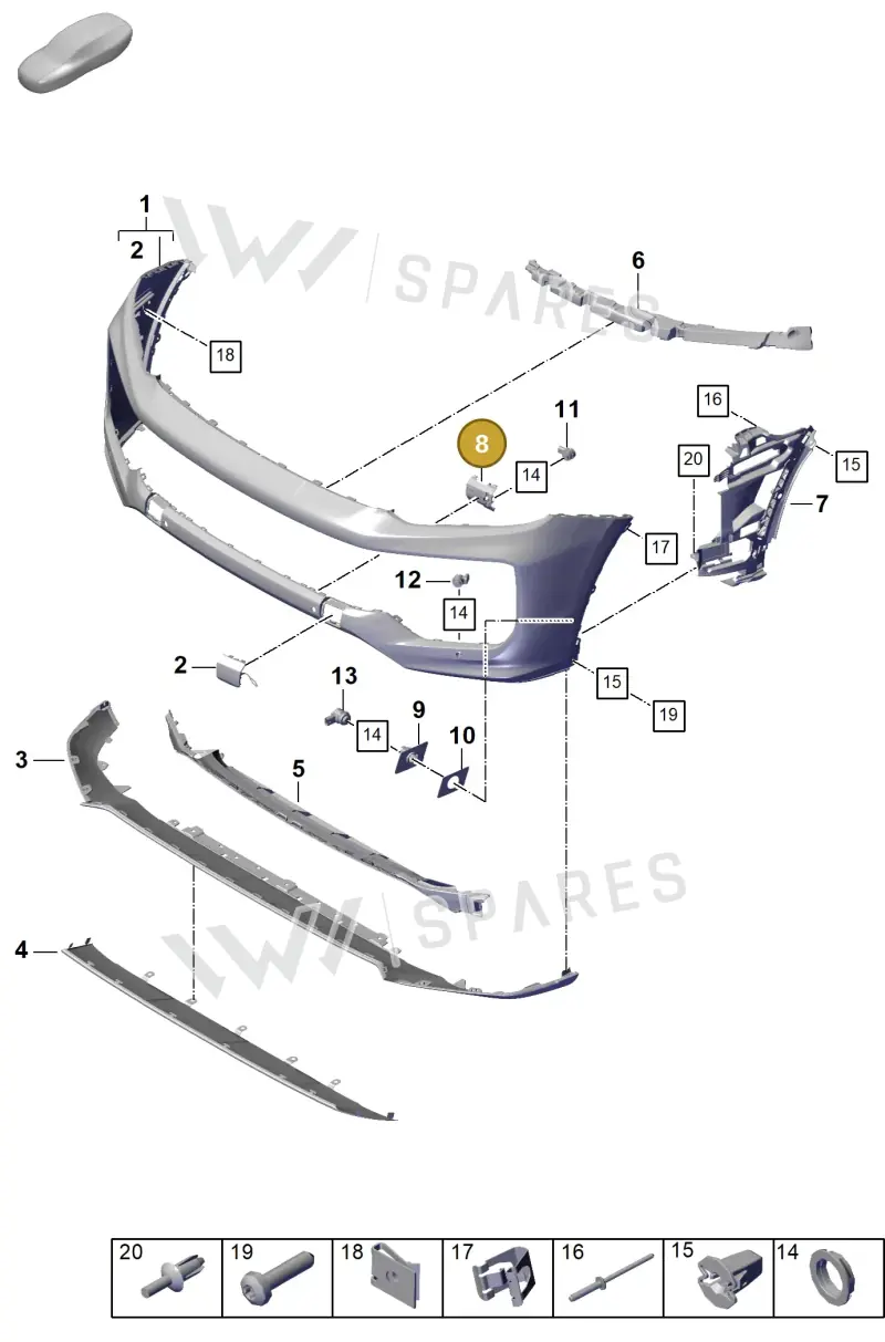 9Y0807132D — Porsche Cayenne Coupe (2023-2023) diagram p60802010, position 8