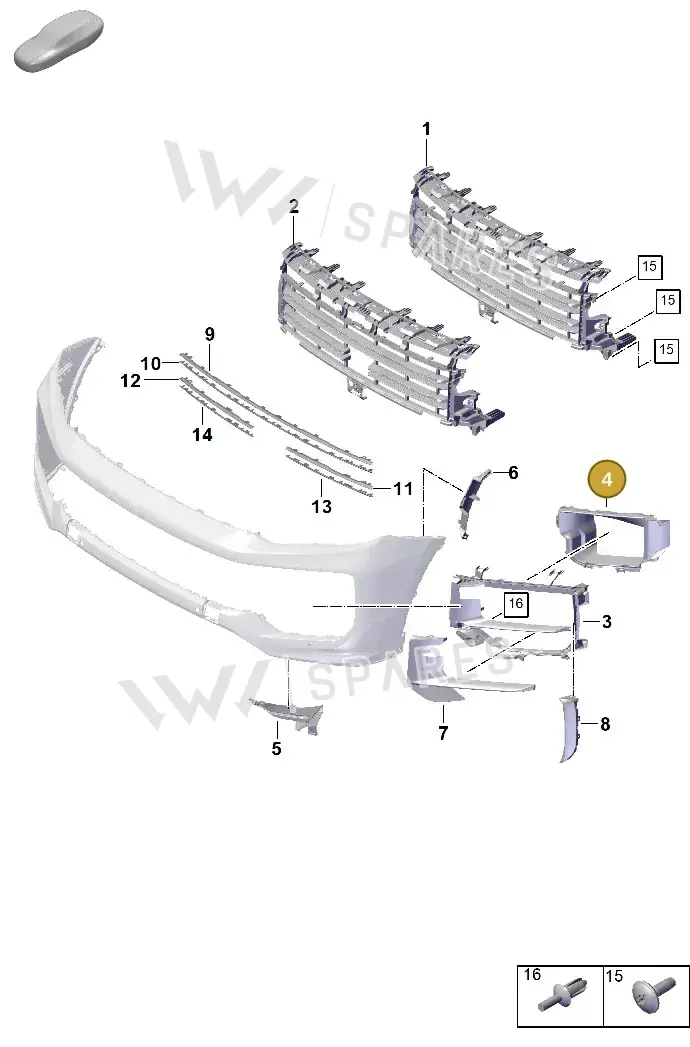 9Y0807161K — Porsche Cayenne Coupe (2023-2023) diagram p60802015, position 4