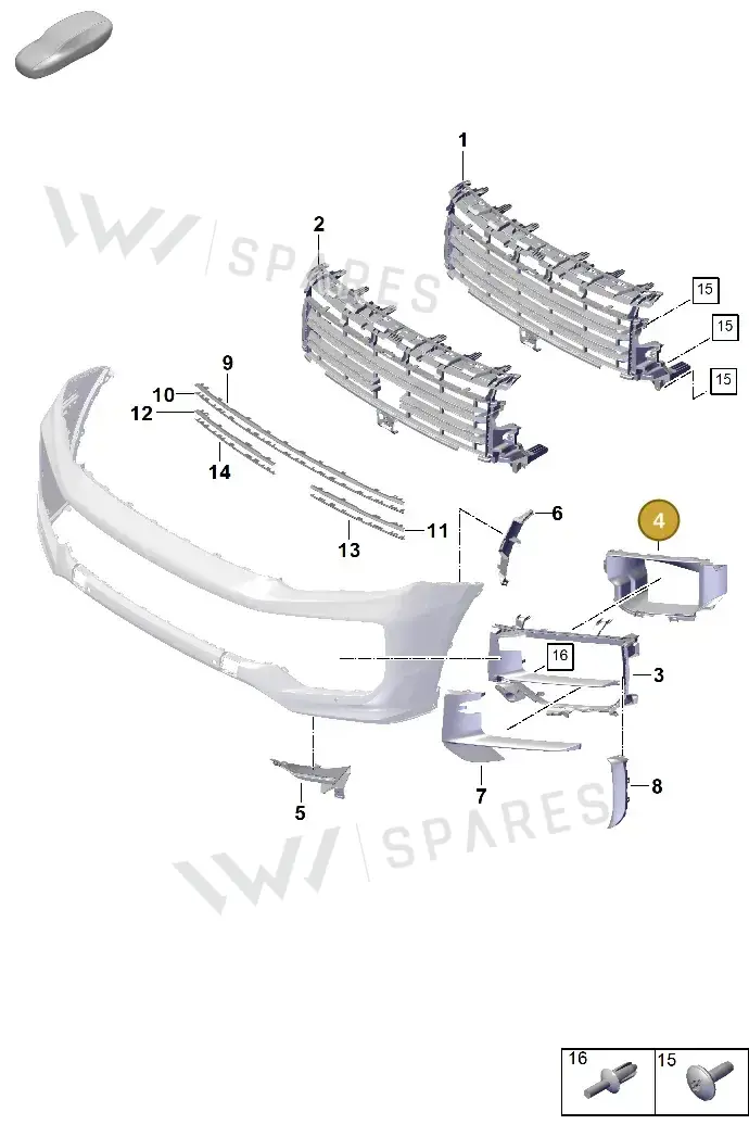 9Y0807161L — Porsche Cayenne Coupe (2023-2023) diagram p60802015, position 4
