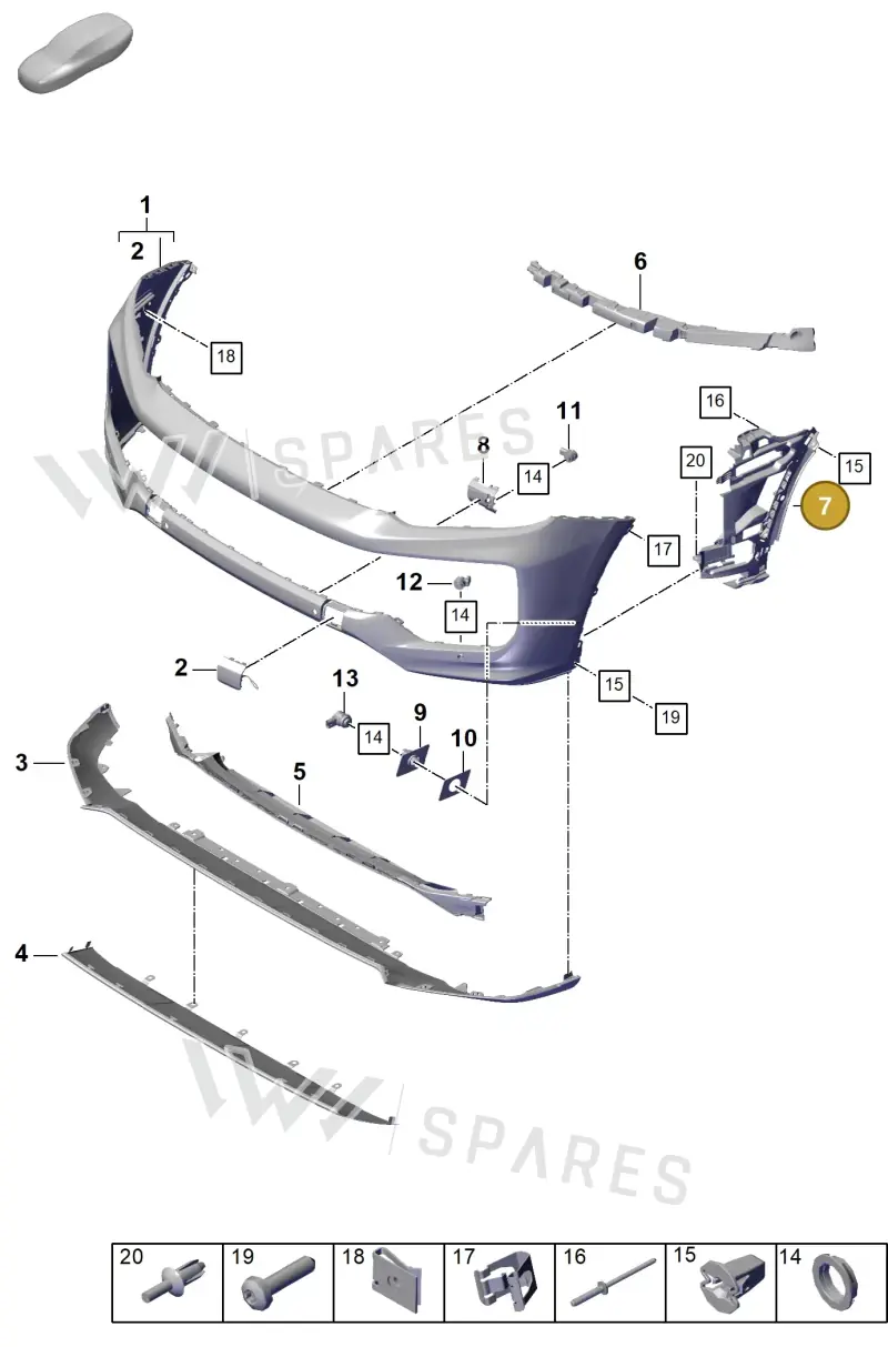 9Y0807178J — Porsche Cayenne Coupe (2023-2023) diagram p60802010, position 7