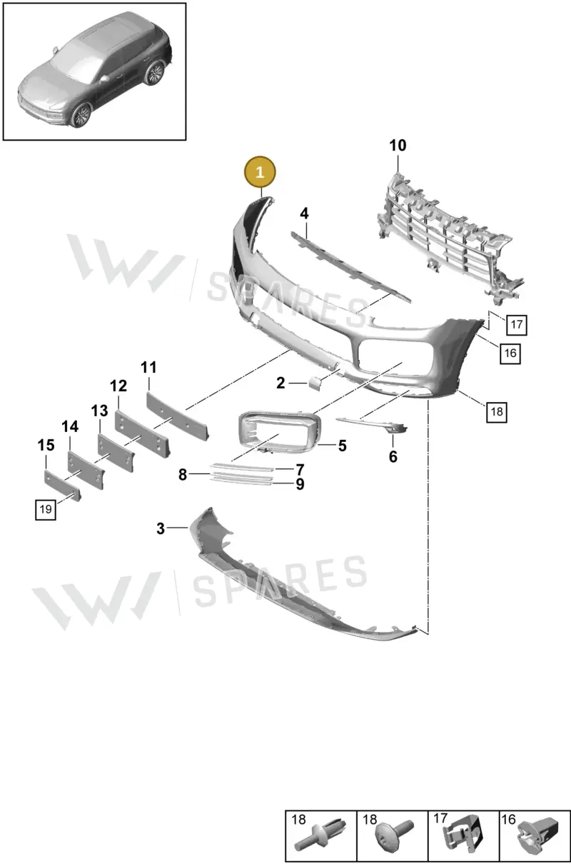 9Y0807217MG2X — Porsche Cayenne (2017-2023) diagram p51000003, position 1