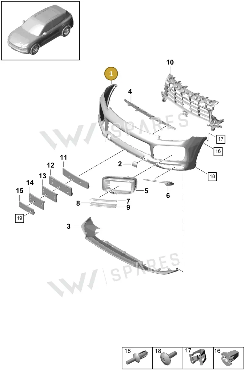 9Y0807217PG2X — Porsche Cayenne (2017-2023) diagram p51000003, position 1