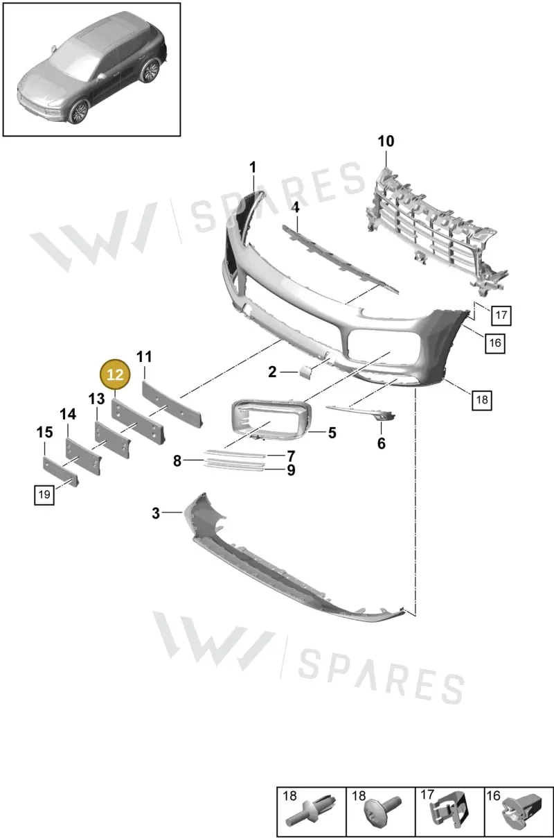 9Y0807287SOK1 — Porsche Cayenne (2017-2023) diagram p51000003, position 12