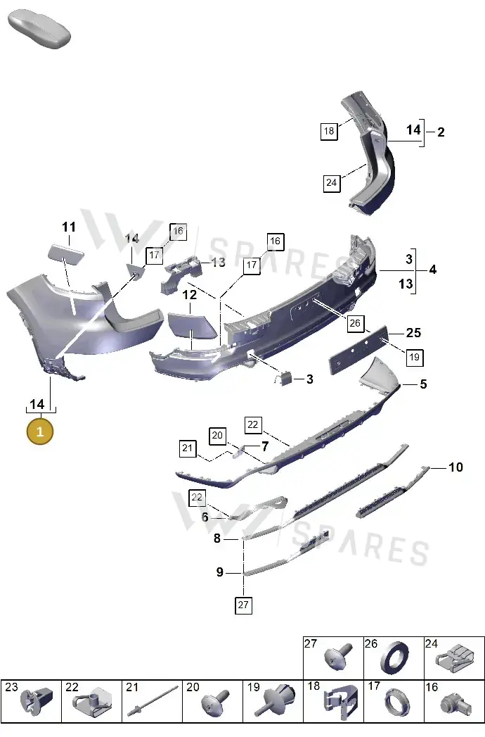 9Y0807417JG2X — Porsche Cayenne Coupe (2023-2023) diagram p60802500, position 1