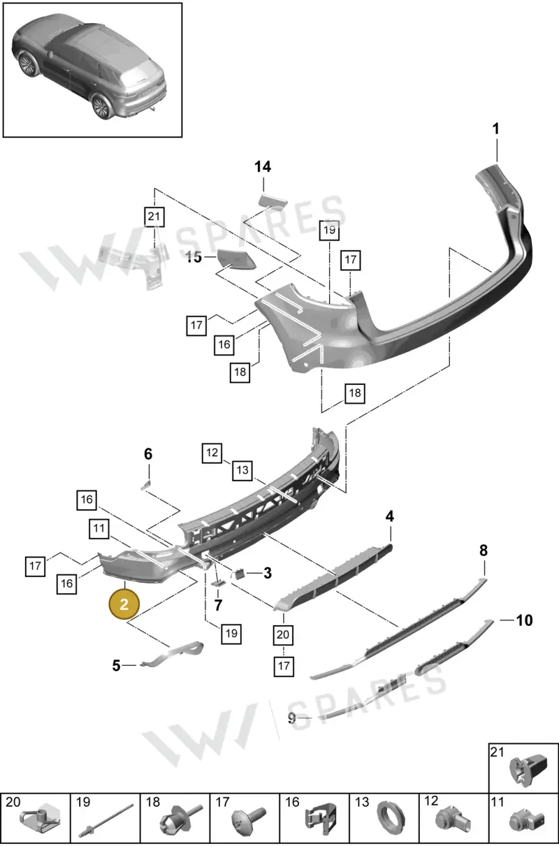 9Y0807543BG2X — Porsche Cayenne (2017-2023) diagram p51802515, position 2