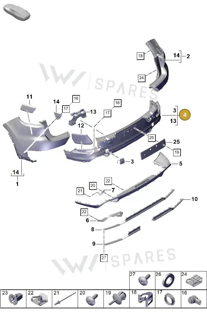 9Y0807543COK1 — Porsche Cayenne Coupe (2023-2023) diagram p60802500, position 4