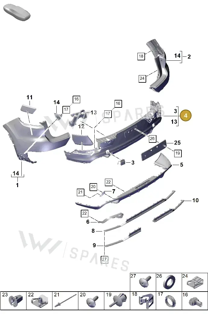 9Y0807543DG2X — Porsche Cayenne Coupe (2023-2023) diagram p60802500, position 4