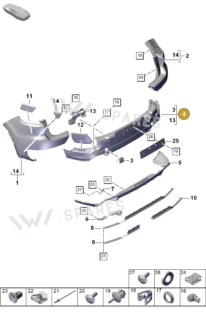 9Y0807543JG2X — Porsche Cayenne Coupe (2023-2023) diagram p60802500, position 4