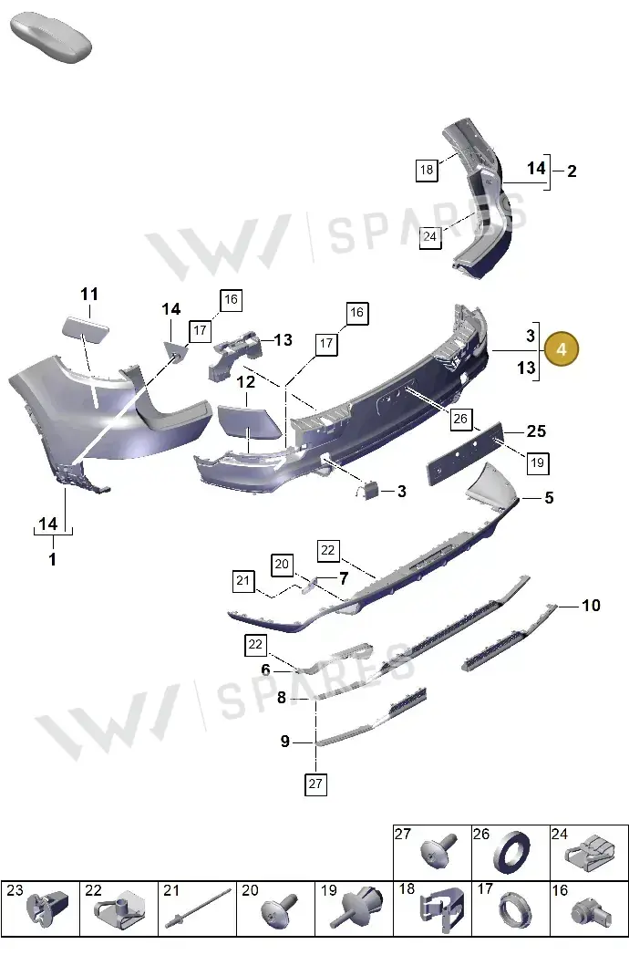 9Y0807543MG2X — Porsche Cayenne Coupe (2023-2023) diagram p60802500, position 4