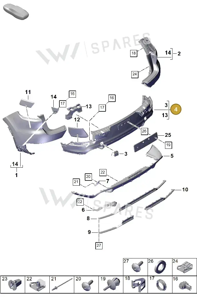 9Y0807543PG2X — Porsche Cayenne Coupe (2023-2023) diagram p60802500, position 4