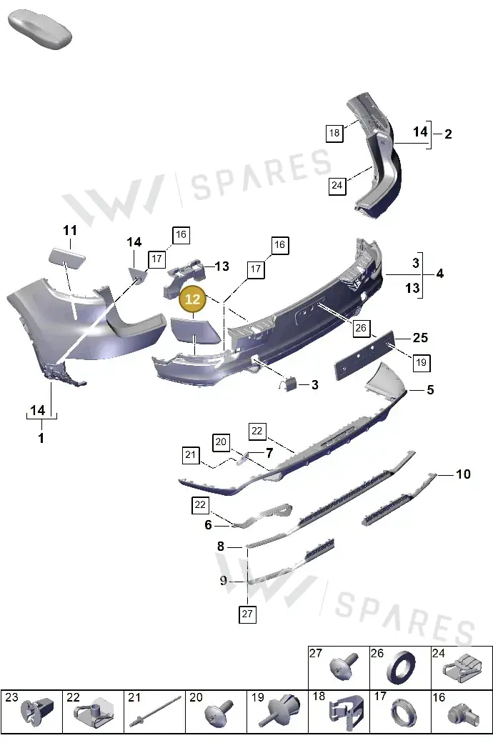 9Y0807573 — Porsche Cayenne Coupe (2023-2023) diagram p60802500, position 12