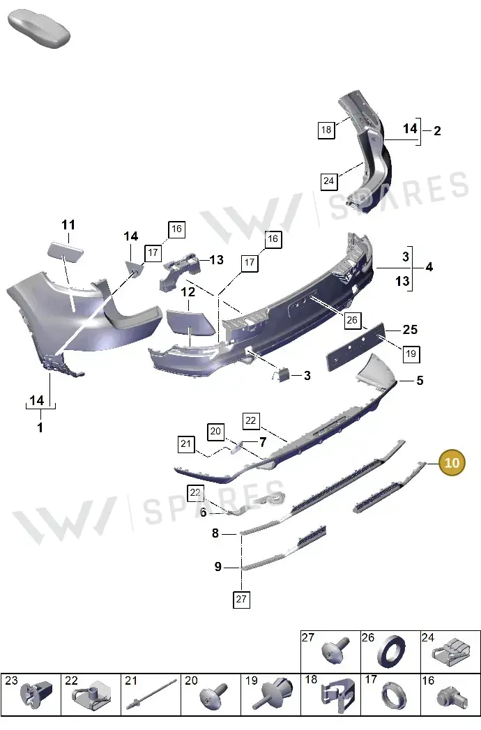 9Y0807650COK1 — Porsche Cayenne Hybrid Coupe (2023-) diagram p60802500, position 10