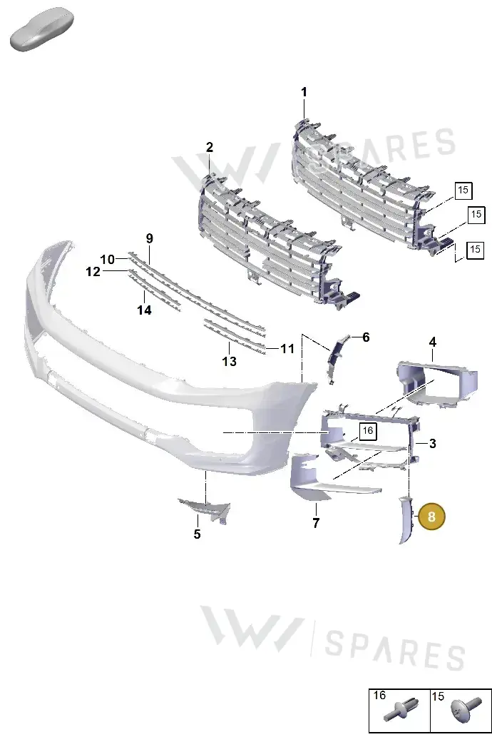 9Y0807685LOK1 — Porsche Cayenne Coupe (2023-2023) diagram p60802015, position 8