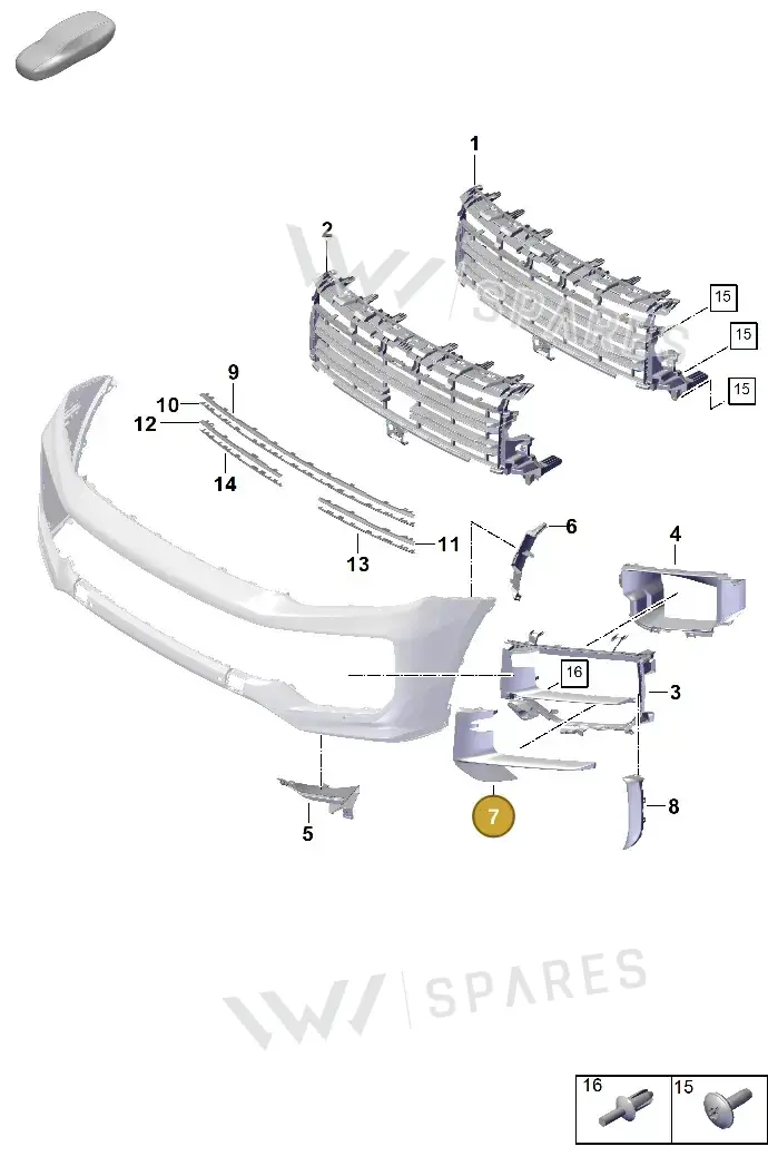 9Y0807795G041 — Porsche Cayenne Coupe (2023-2023) diagram p60802010, position 7