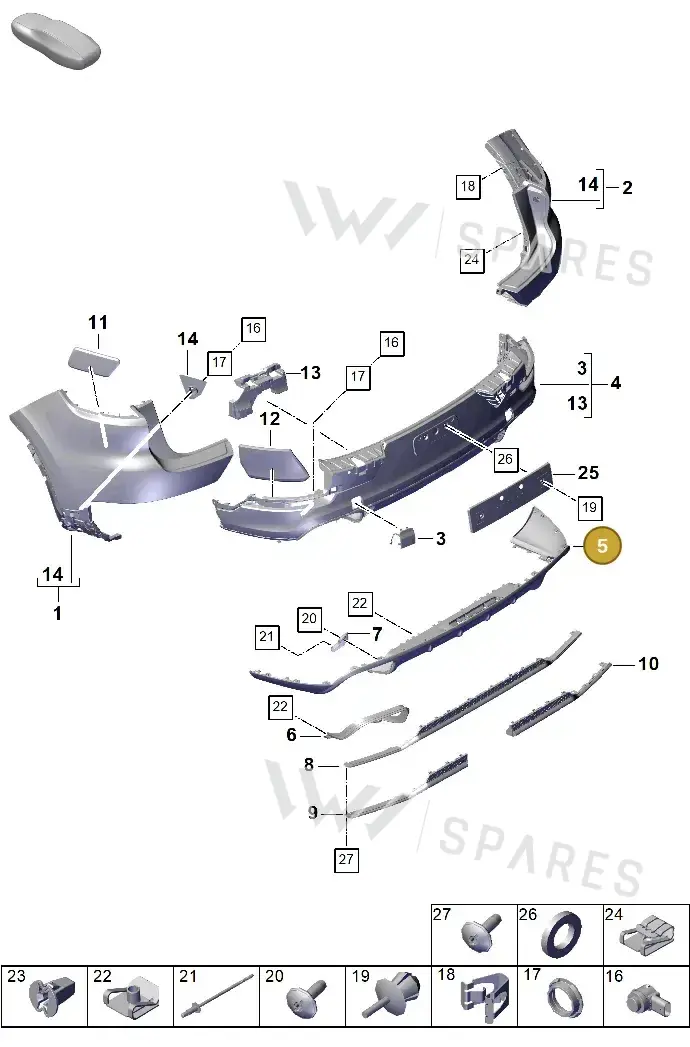 9Y0807834ALOK1 — Porsche Cayenne Hybrid Coupe (2023-) diagram p60802500, position 5