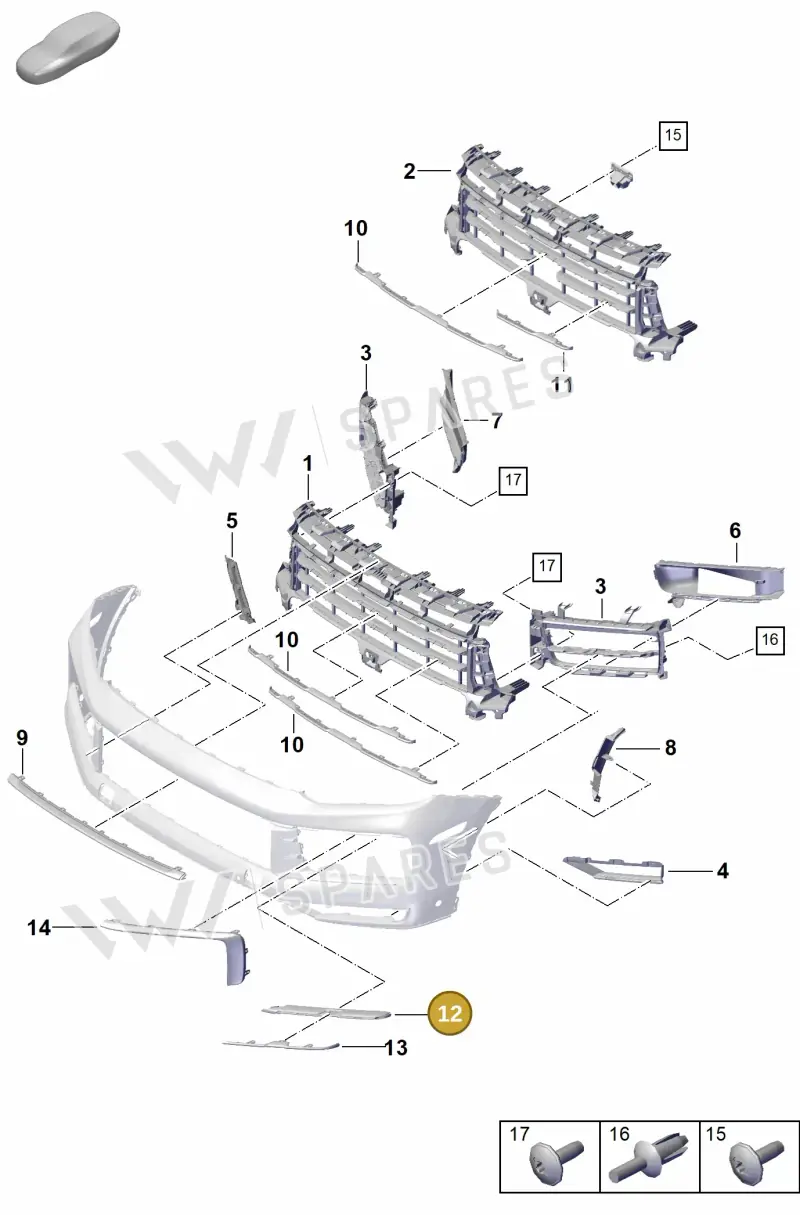 9Y0807878DOK1 — Porsche Cayenne Coupe (2023-2023) diagram p60802000, position 12