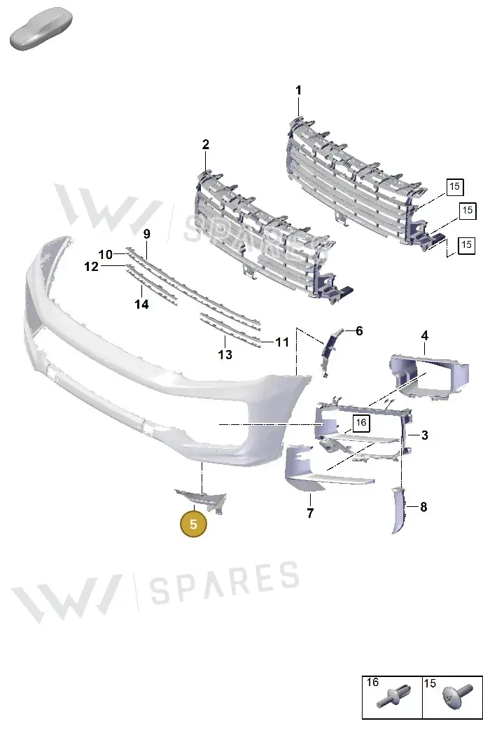 9Y0807959DOK1 — Porsche Cayenne Coupe (2023-2023) diagram p60802015, position 5