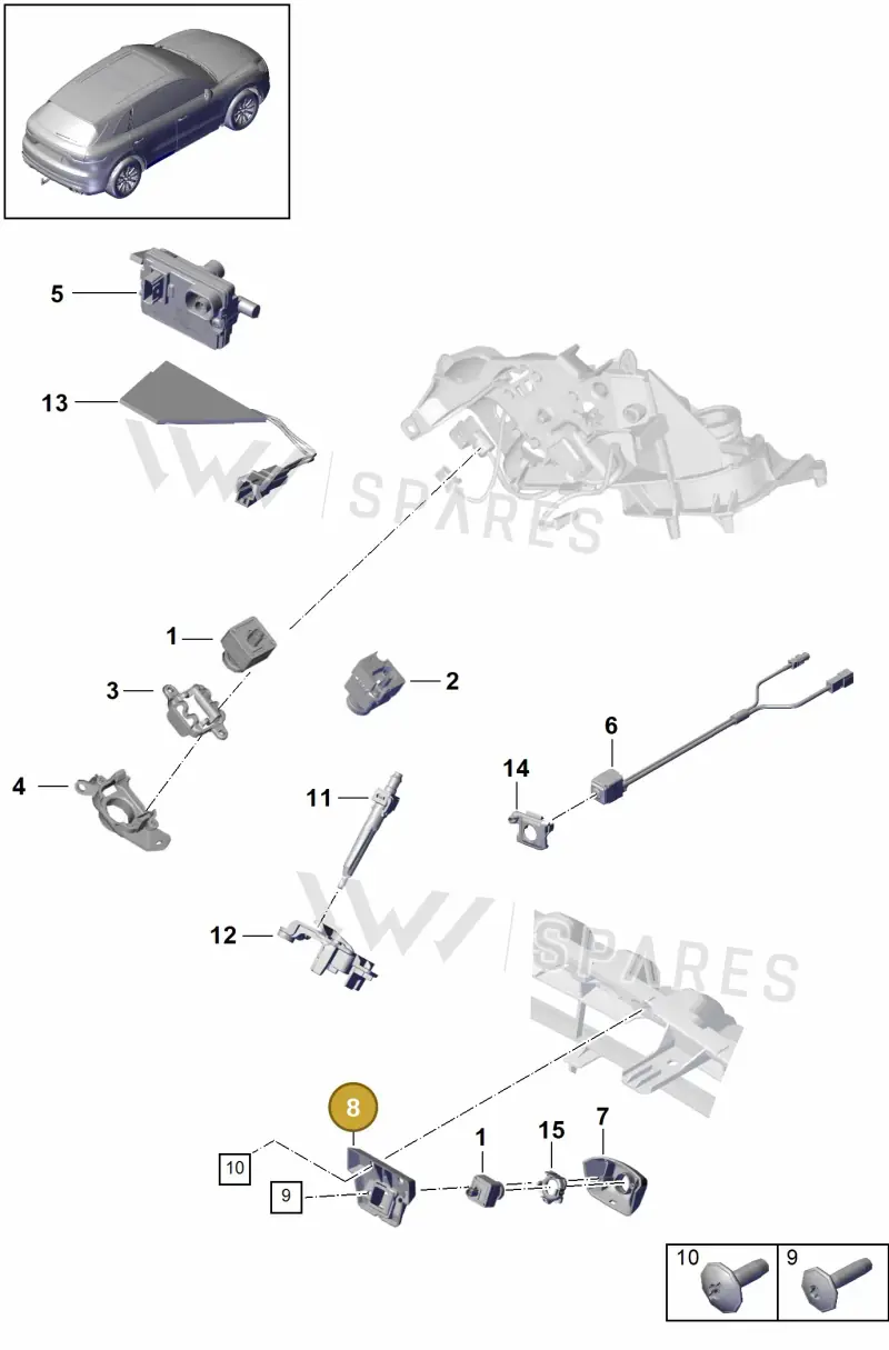 9Y0807997D — Porsche Cayenne Coupe (2023-2023) diagram p51911010, position 8